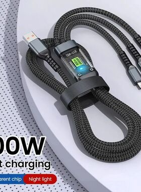 100/66W 3In1 Cable Micro USB Type C Cable for iPhone 15 14 13 Pro Max Huawei Samsung S23 S22 Super Q