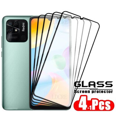 4Pcs For Redmi 10C Glass Redmi 10C Tempered Glass Protective Film Full Cover Glue 9H HD Screen Prote