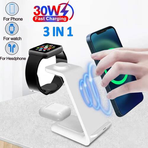 3In1 30W Wireless Charger Station For iWatch Wireless Quick