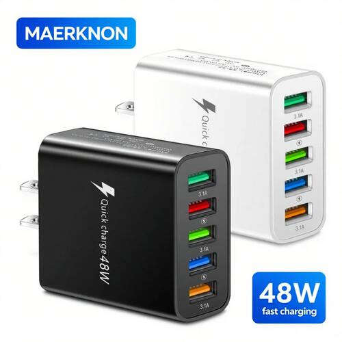 USB 48W 3.1A Phone Charger Multi Ports Charger Quick Charging Adapter For iPhone Samsung Oneplus EU/