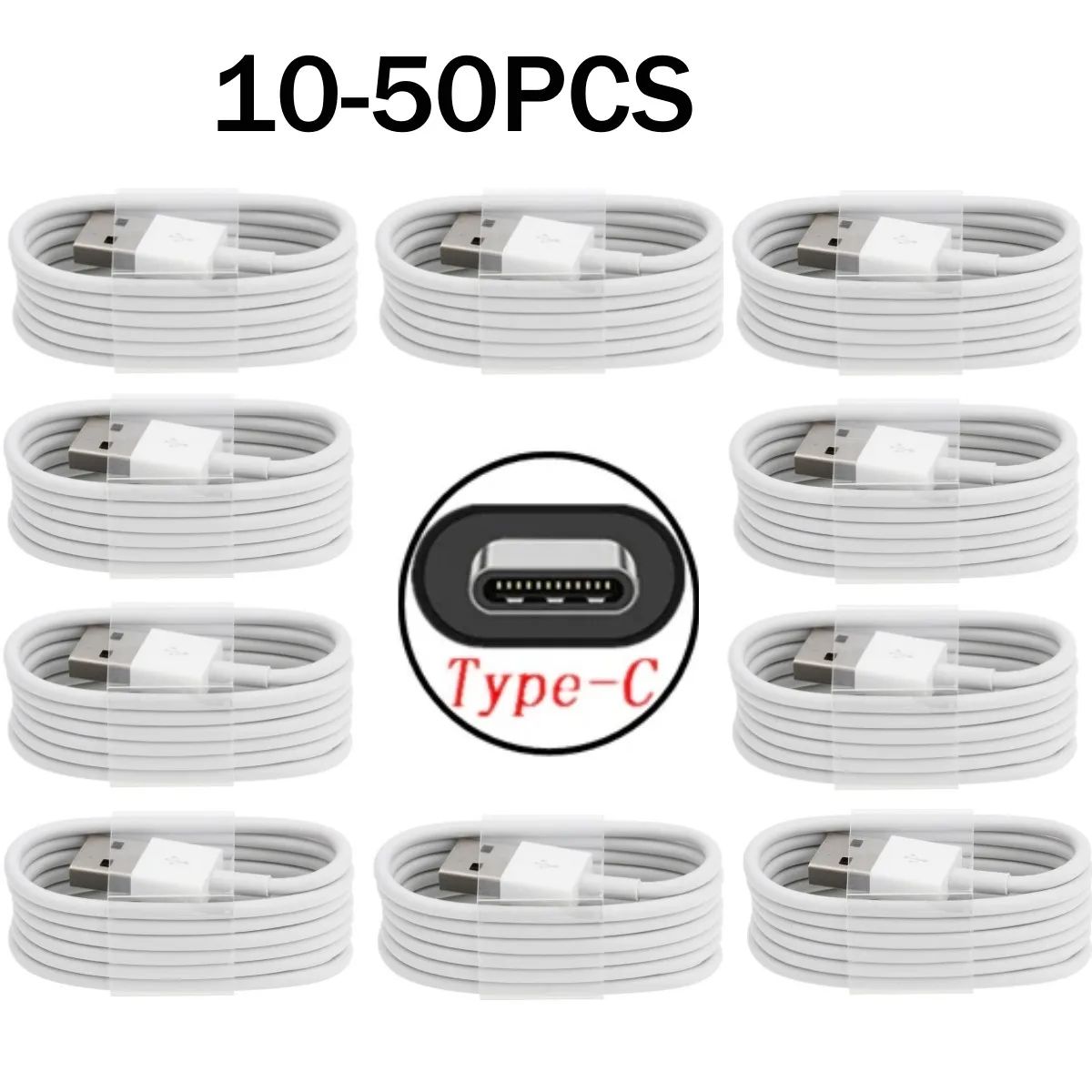 10-50Pcs 1M 3ft Type C USB C Charger Cable Cord Line For Sam
