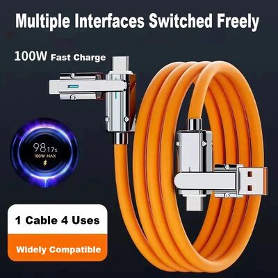 Alloy 120W 2in2 4Uses Multi-function Mobile Phone Data Cable Quick Charging Cable Charger iPhone iPa