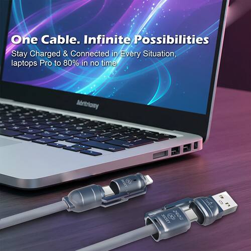 PD 240W USB C Cable For iPhone MacBook iPad Data Transfer Wire 4In1 Quick Charging Cord Type C Data