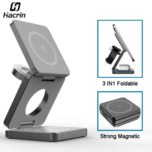 Wireless Charger 3In1 Foldable Magnetic Wireless Charging St