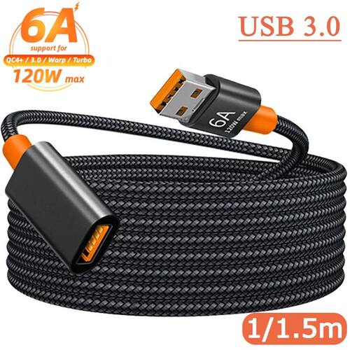 1.5/1m 6A USB 3.0 Extension Cable Female To Male Extender Co