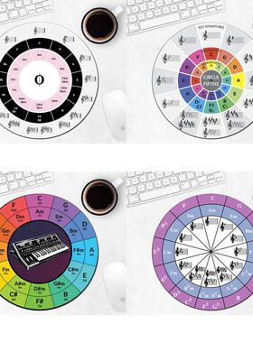Circle of Fifths Round Mouse Pad Gaming to Computer Mouse Ma