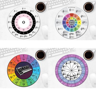 Circle of Fifths Round Mouse Pad Gaming to Computer Mouse Ma