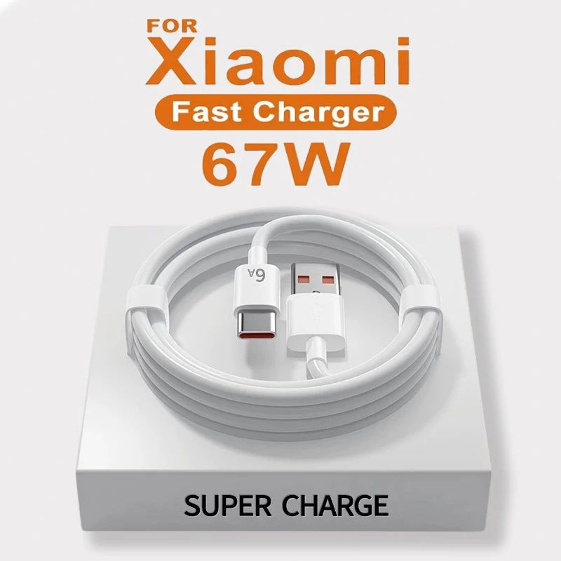 For Original 67W USB Super Quick Charger Power Adapter Mi 12 11 6A Type C Cable POCO X5 X4 Pro Redmi