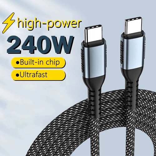 PD 240W Super Quick Charging Cable for Laptop Tablet USB Type C Data Cord for Macbook Air iPad iPhon