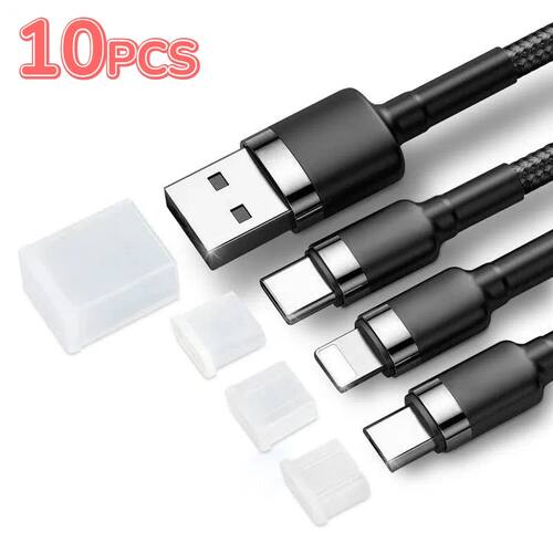 1-10PCS Universal Dust Plug Protective Cover for IOS Type C