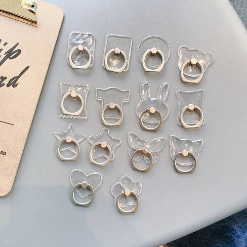 Clear Cat Star Finger Ring Mobile Phone Stand Holder For iPh