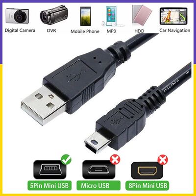 Mini USB Cable 0.5M/1M/1.5M/2M/3M USB To Mini USB Quick Charging Data Cable Charger For Phone Camera