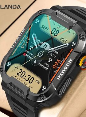 1.85 Outdoor Military Smart Watch Men Bluetooth Call Smartwa