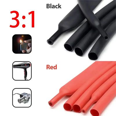 10Meters/50/100M 200M Polyolefin Heat Shrink Tube 3:1 Ratio Adhesive Lined Shrink Ratio Insulated Ca