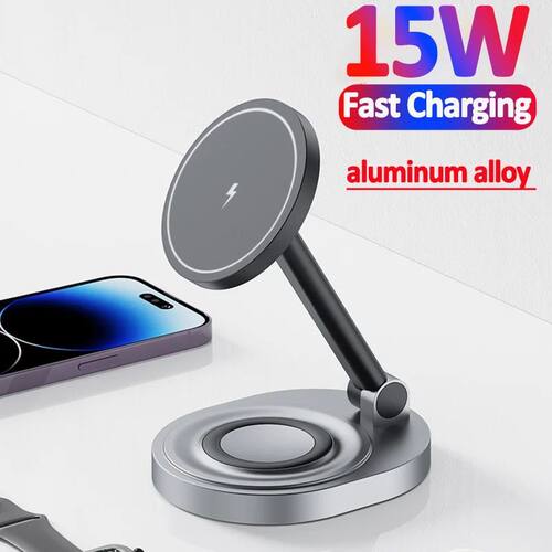 2In1 Magnetic Wireless Charger Stand Quick Charging Station