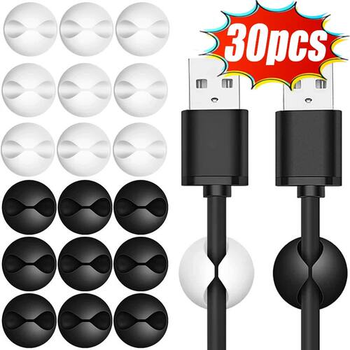 2-30pcs Car USB Cable Organizer Self-Adhesive Cable Bracket
