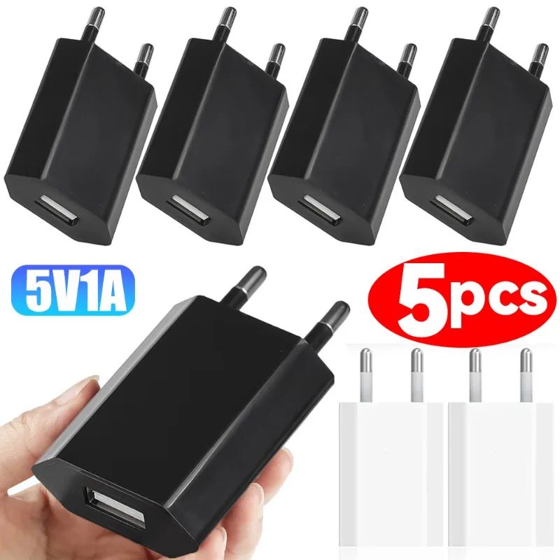 5/1Pcs Universal 5V 1A EU Plug USB Wall Charger For iPhone iPad Samsung Redmi Huawei Honor Google Ch
