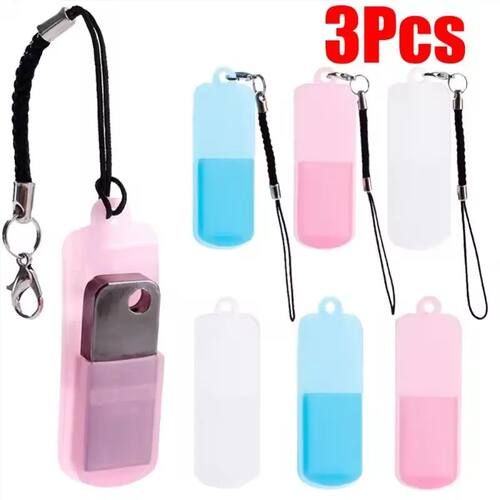 3Pcs Silicone Dustproof Cover for U Disk Protective Case wit