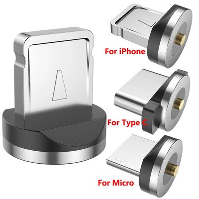 15pcs 9pcs Round Magnetic Cable Plug Charging Cable Adapter For iPhone IOS Android Type C Micro USB