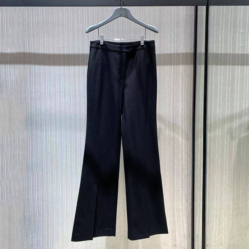 年阿玛施新特官网2021秋新款修身百搭女装高腰开叉微喇裤休闲长裤