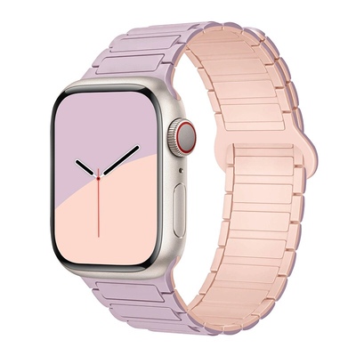 华强北手表带适用iwatchs10苹果s98765新款s11拼色磁吸硅胶s12Max