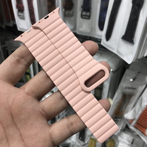 适用华强北苹果s9新款硅胶磁吸手表带ultra2代运动男女applewatch