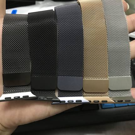 适用s6s7s8华强北iwatch8 ultra米兰不锈钢磁吸回环式s9手表腕带e