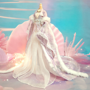 30厘米娃娃服饰6分公主配件头饰古风装汉服换装衣服女孩生日礼物