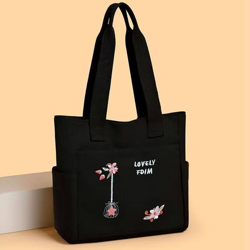 大容量2025布包新款刺绣牛津布时尚女包单肩简约通勤手提包托特包,箱包皮具/热销女包/男包,托特包,淘宝优惠券,粉丝福利购,淘宝优惠卷