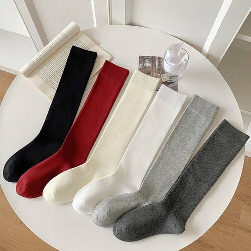 Woman Stockings Fashion Plain Japanese Style Knee High Socks