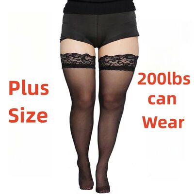 Elastic Plus Size Lace Fishnets Over Knee Thigh High Sexy Bl