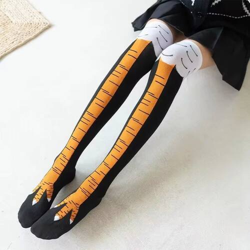 Trendy Women Socks With Knee Length Chicken Feet Funny Perso