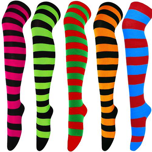 Color Striped Stockings Japanese Knee Socks Fashion Women Ke