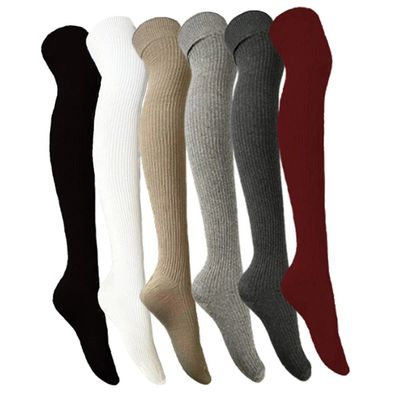 Women's Stockings Gaiters Striped Long Socks Thigh Winter Hi