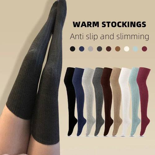 1 Pair Women's Above Knee-Length Stocks Thigh-High Socks Ove