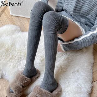Women 1Pair Socks Splicing Stockings Lady Knee socks
