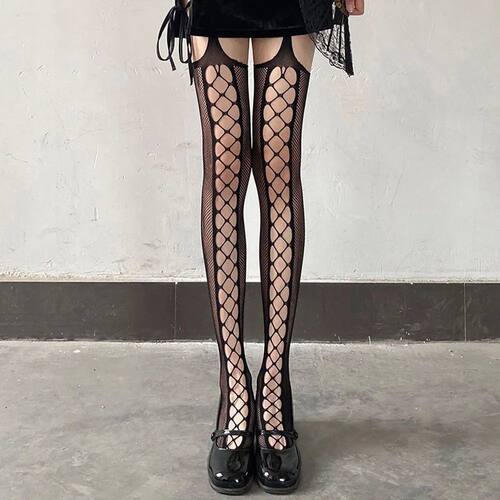 Women Sexy Hosiery Thigh High Mesh Stockings JK Lolita Punk