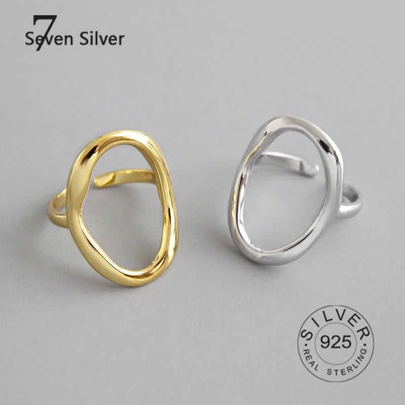 Real rings for women round hollow out gold color Trendy fine