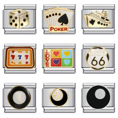 Fashion Colorful Glaze Dollar Dice Poker Snooker Charms Ital