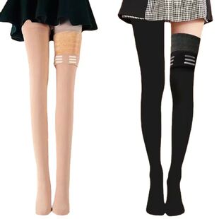 Plush Over Knee Long Socks Velvet Thick Knee Socks with Sili
