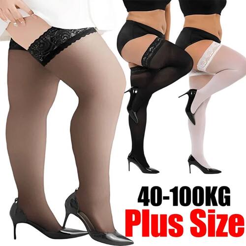 Plus Size Sexy Lace Thigh High Knee Stockings Lingerie Women
