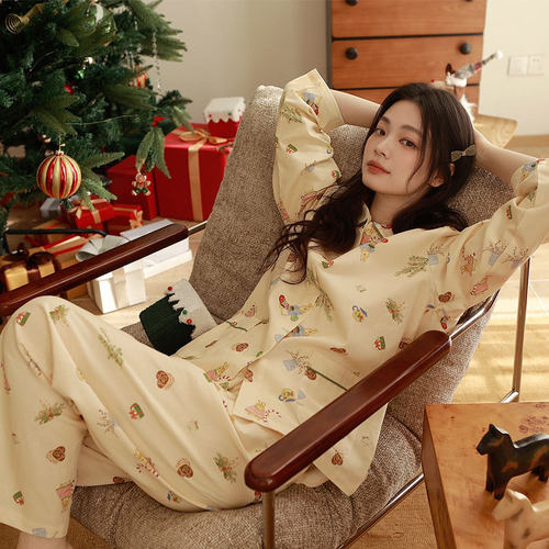 Autumn And Winter Cotton Sanding Christmas Theme Printing La