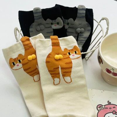 Cartoon Cute Cat Balls Cotton Socks Kawaii Lolita Knitting S