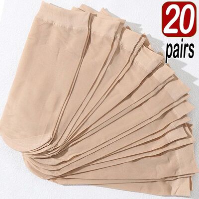 10/20pairs Transparent Summer Socks Ultrathin Women Nylon La