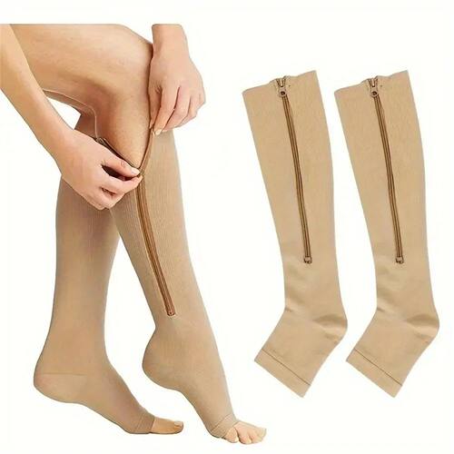 Zipper Compression Socks for Women Men Sturdy Zippered Stock