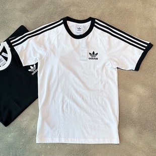 T恤 圆领运动休闲短袖 IA4846 三条杠修身 阿迪达斯三叶草男子半袖