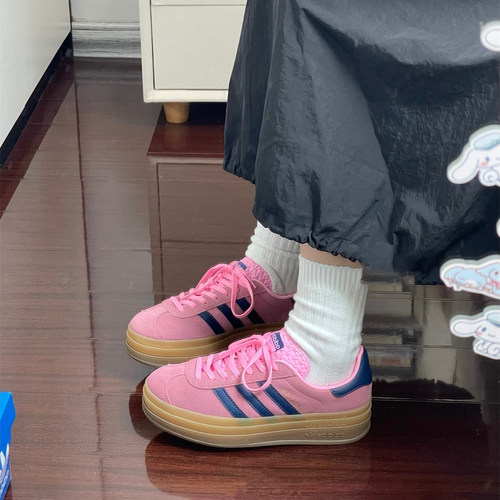 阿迪达斯三叶草GAZELLE 增高鞋底女子运动板鞋T头鞋IG3685 H06122