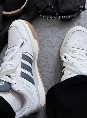 Adidas neo Entrap 阿迪达斯鞋男女同款白蓝低帮休闲板鞋 JQ3925