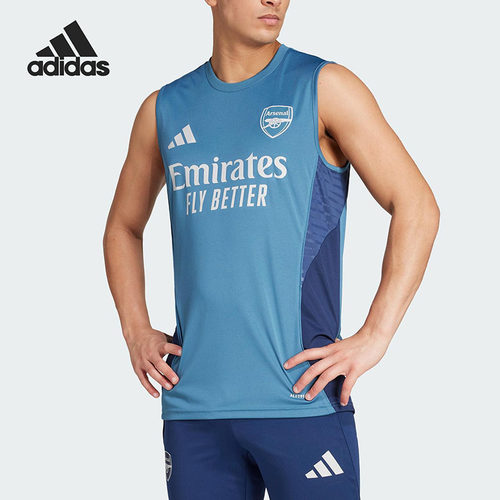 ADIDAS阿迪达斯男子阿森纳速干足球训练运动无袖球衣T恤 JJ1813