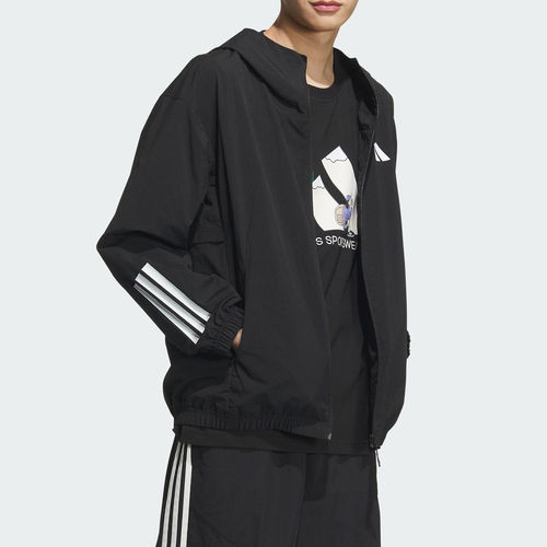 Adidas阿迪达斯男士梭织透气经典连帽运动休闲夹克外套 KC3926